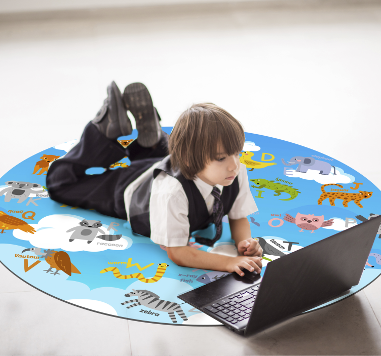 Alfabetisch Dierenkring slaapkamer vinyl tapijt - TenStickers