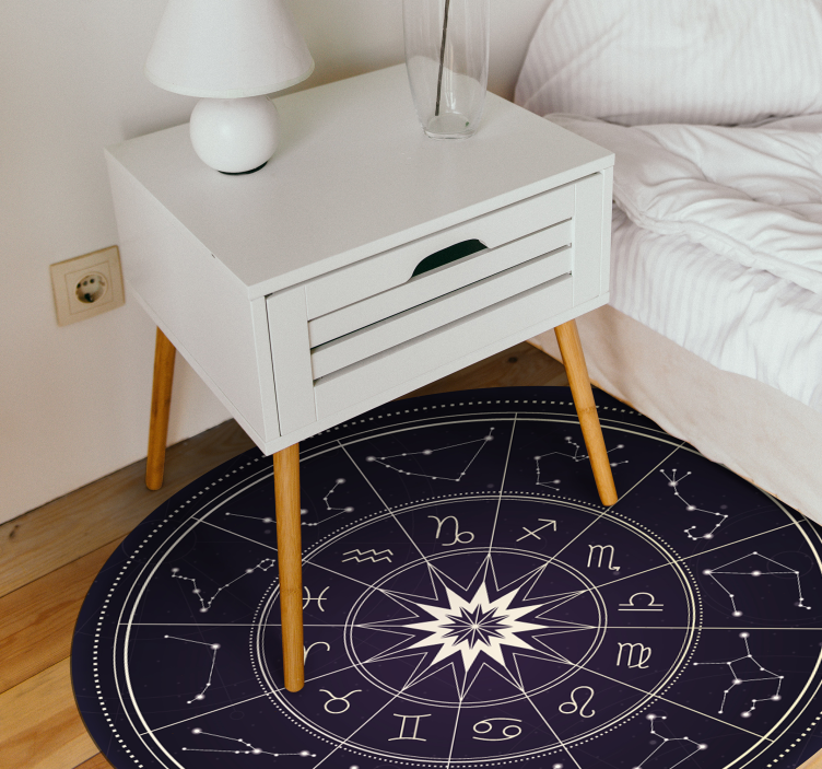 Astrologisch kompas vinyl tapijt rond - TenStickers