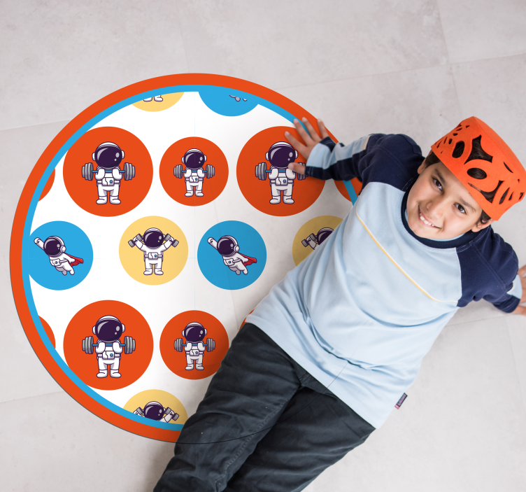 Astronautenfitness vinyl tapijt meer kinderen - TenStickers