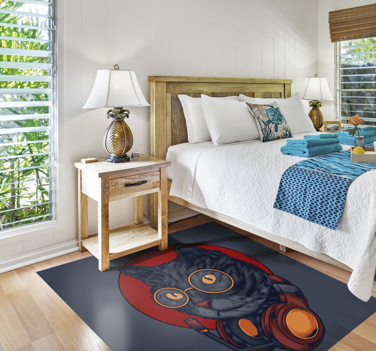 Astronaut katachtige dieren vinyl tapijt - TenStickers