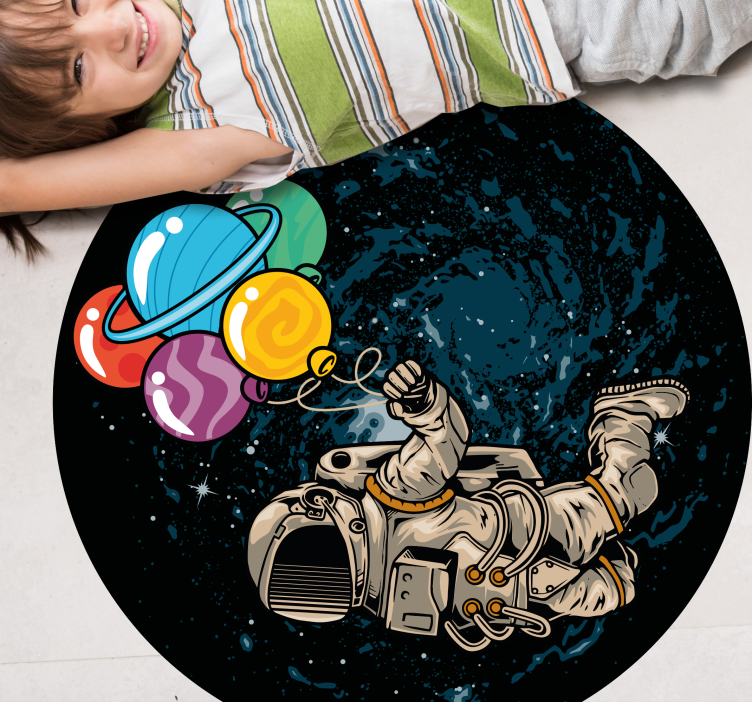 Astronaut met ballonnen vinyl tapijt meer kinderen - TenStickers