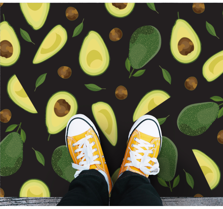 Avocado-motief vinyl tapijt keuken - TenStickers