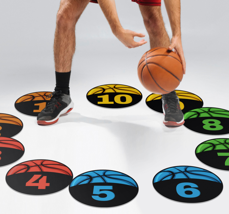 Basketbal trainingspakket vinyl tapijt tiener - TenStickers