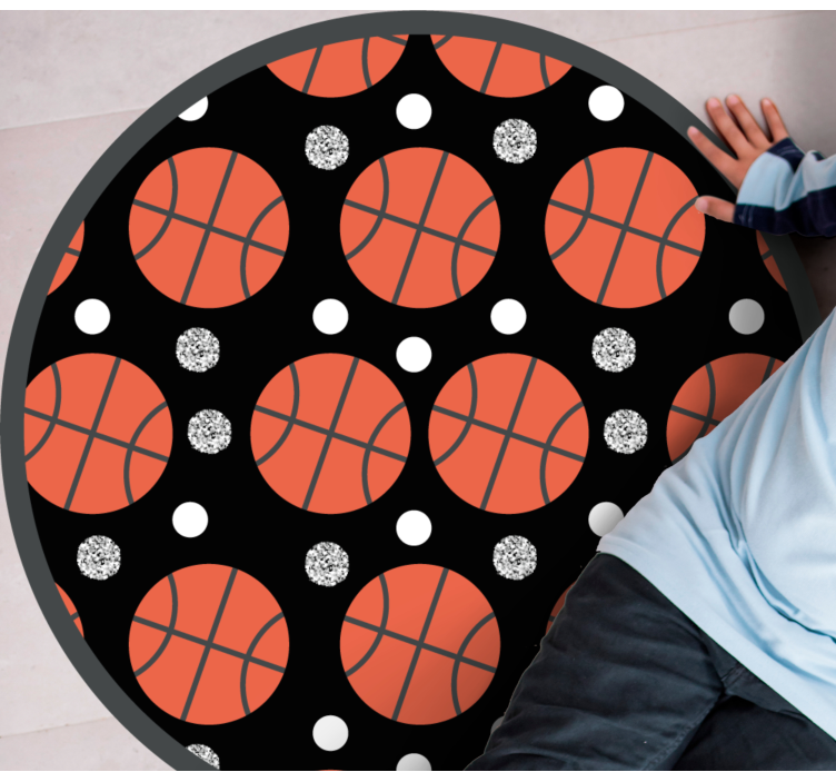 Basketbalballen vinyl tapijt spel - TenStickers