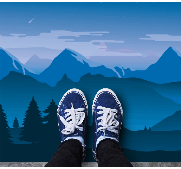 Berggezichtsscène vinyl tapijt natuur - TenStickers