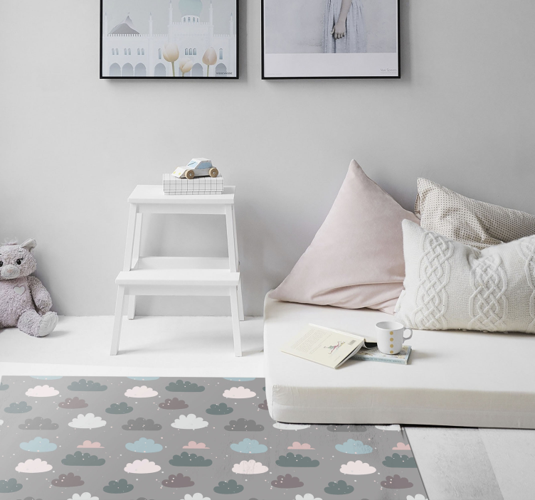 Bewolkte speeltijd vinyl tapijt baby - TenStickers