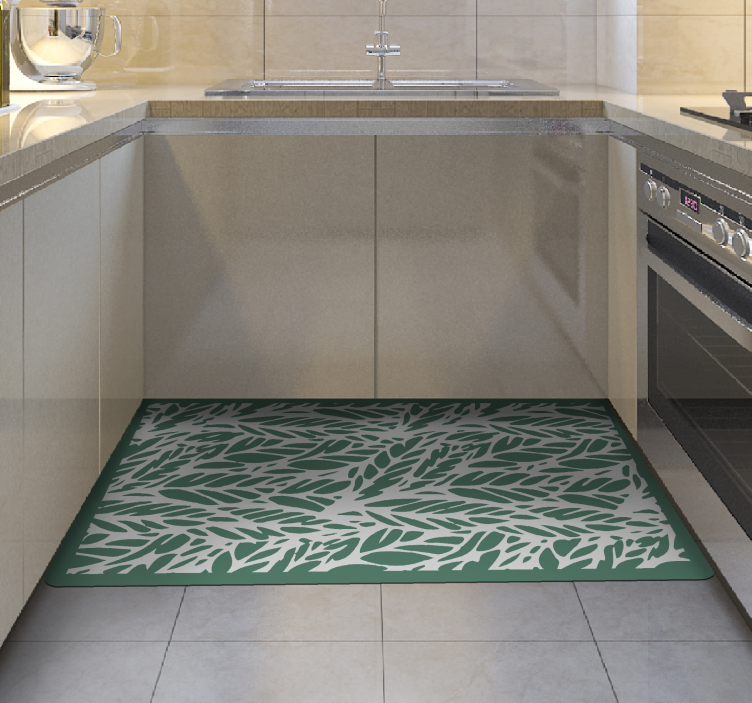 Bladachtige elegantie vinyl tapijt bloemen en planten - TenStickers