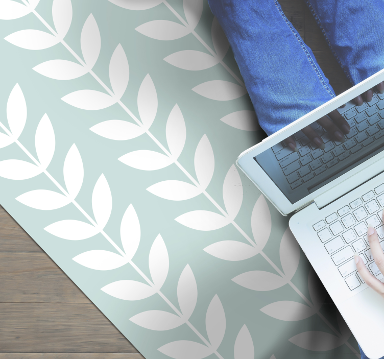 Bladgroen patroon vinyl tapijt natuur - TenStickers