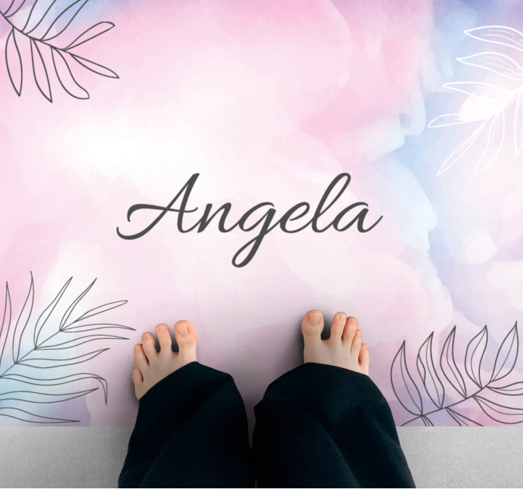 Bloemen aangepaste naam vinyl tapijt slaapkamer - TenStickers