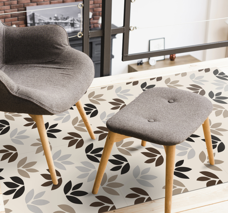 Bloemmotief thema vinyl tapijt bloemen en planten - TenStickers