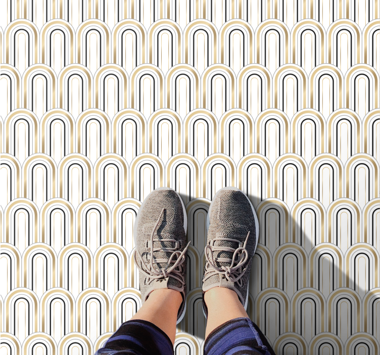 Boogpatroon ontwerp vinyl tapijt geometrisch - TenStickers