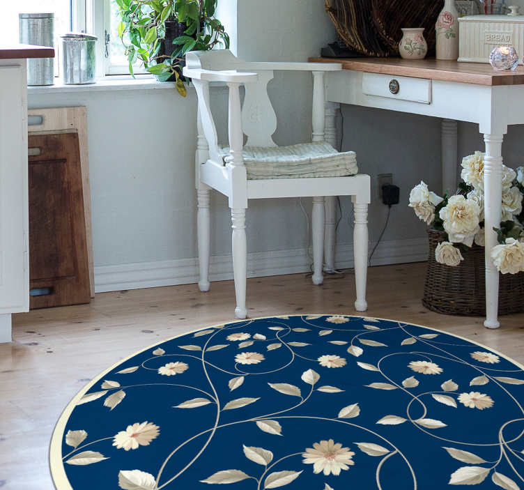 Botanisch bloeipatroon vinyl tapijt bloemen en planten - TenStickers