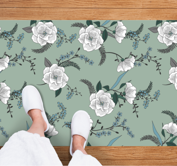 Botanisch concept vinyl tapijt bloemen en planten - TenStickers