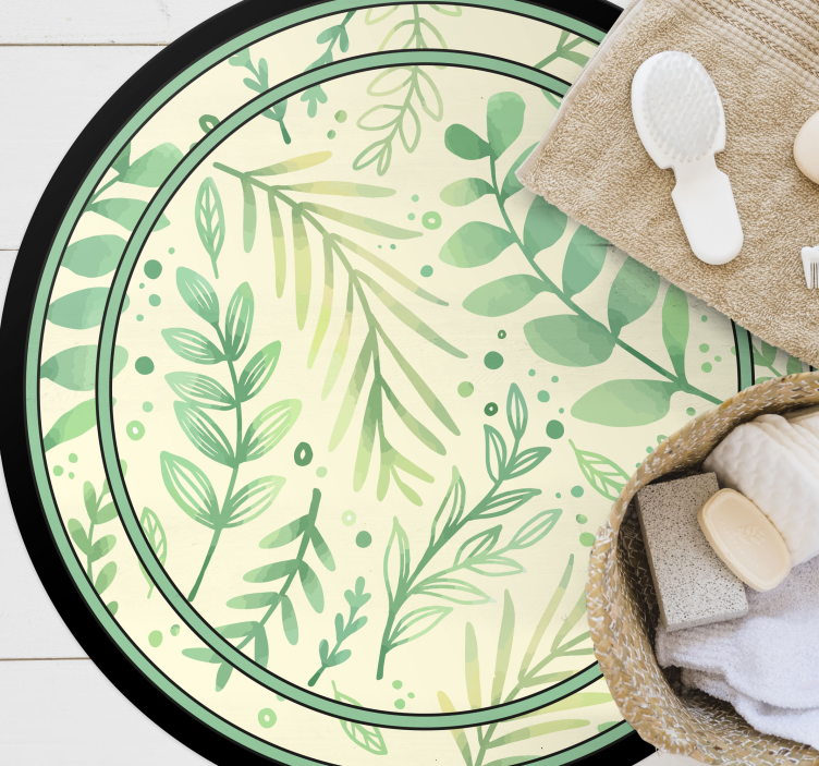 Botanisch motiefaccent vinyl tapijt bloemen en planten - TenStickers