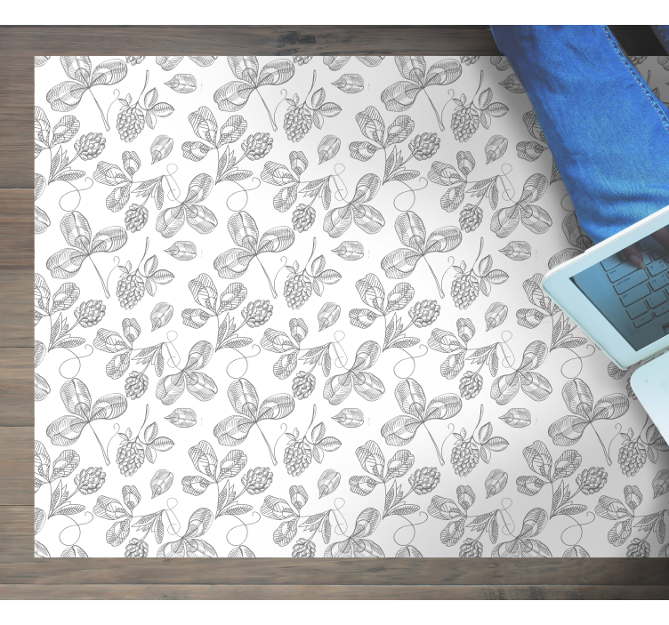 Botanische lineair vinyl tapijt bloemen en planten - TenStickers