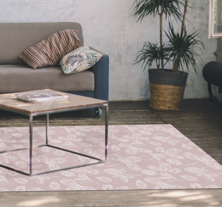 Botanische schetsen vinyl tapijt bloemen en planten - TenStickers