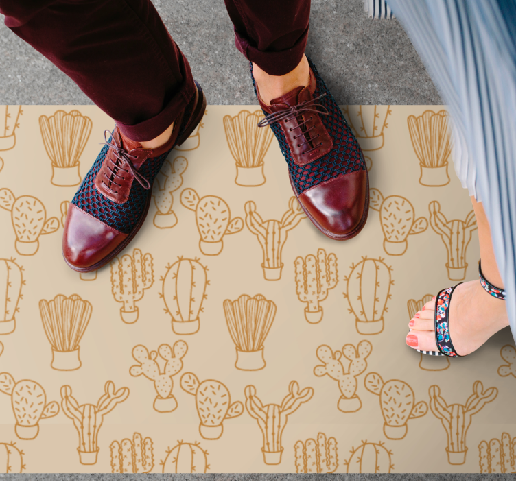 Cactus illustratie vinyl tapijt bloemen en planten - TenStickers