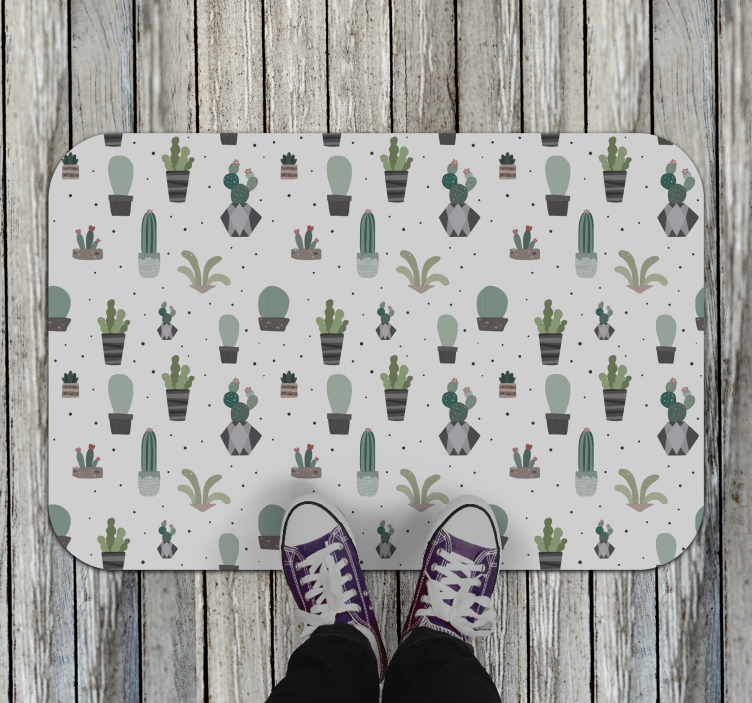 Cactus patroon vinyl tapijt bloemen en planten - TenStickers