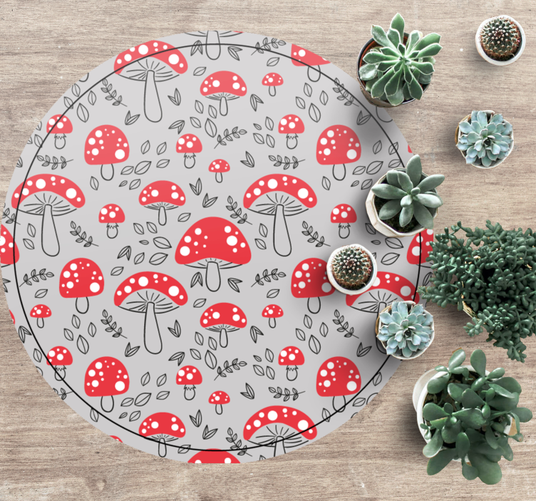 Vinyl tapijt natuur betoverende paddenstoelen - TenStickers