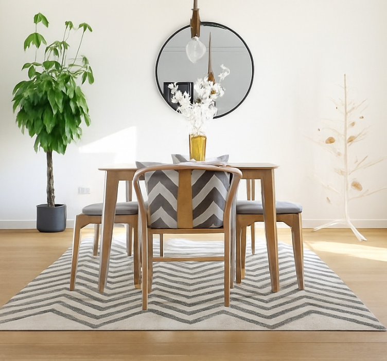 Chevron zigzagpatroon vinyl tapijt eetkamer - TenStickers