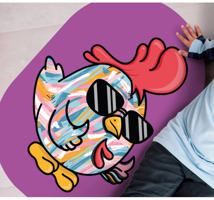 Chique kip karakter vinyl tapijt meer kinderen - TenStickers