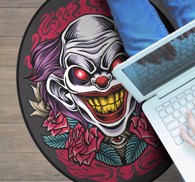 Clownillustratie vinyl tapijt Halloween - TenStickers