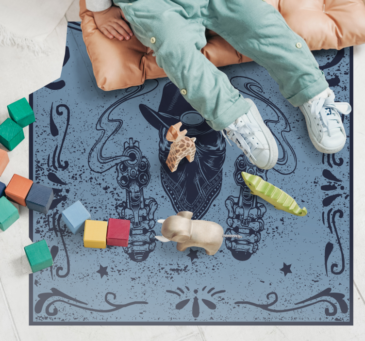 Cowboyduel-beelden vinyl tapijt spel - TenStickers