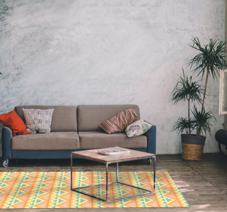 Decor met tribal patroon vinyl tapijt geometrisch - TenStickers