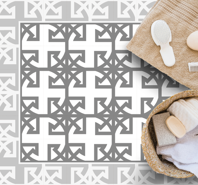 Decoratief grijs patroon vinyl tapijt tegels - TenStickers