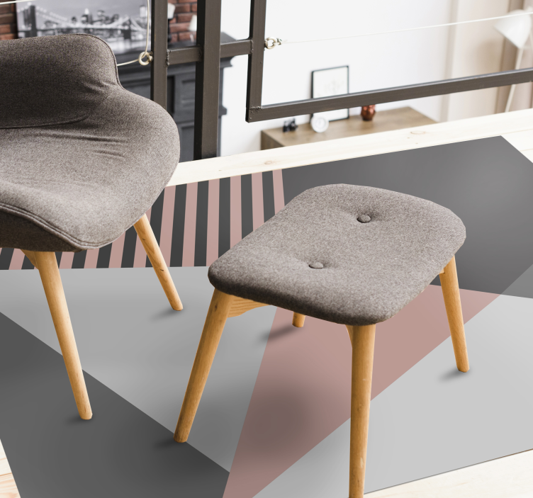 Driehoekig geometrisch motief vinyl tapijt modern - TenStickers