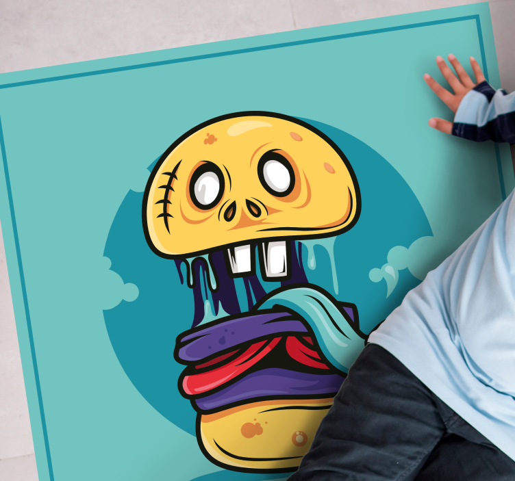 Dwaas schedelkarakter vinyl tapijt tiener - TenStickers