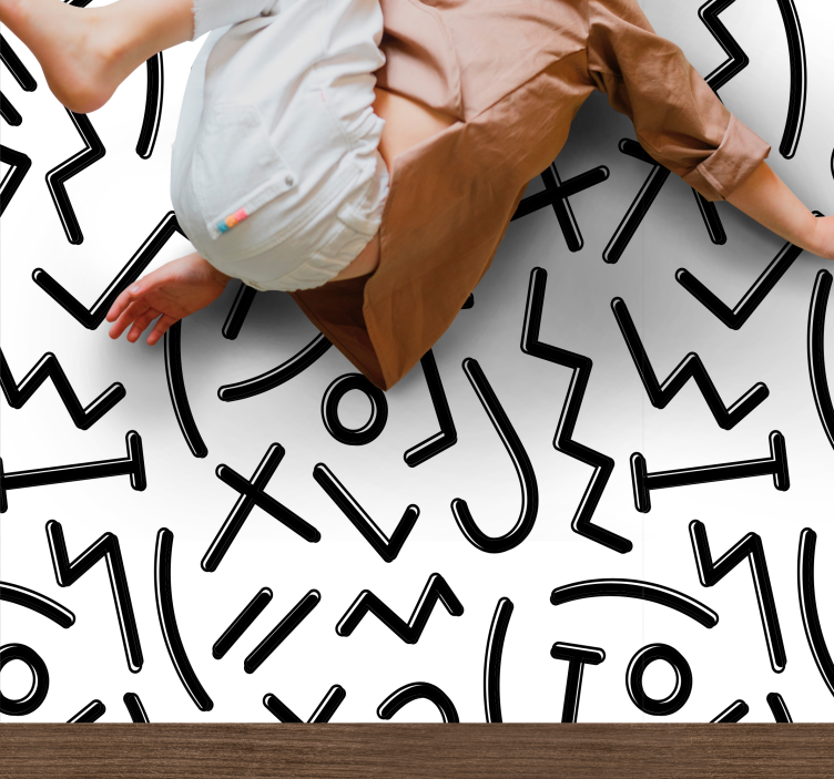 Dynamische abstracte lijnen vinyl tapijt meer kinderen - TenStickers