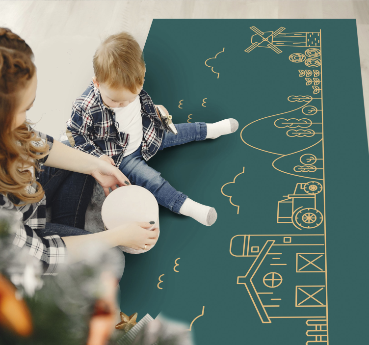 Educatief boerderijspel vinyl tapijt spel - TenStickers