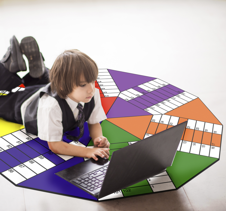 Educatieve cirkeldiagram vinyl tapijt spel - TenStickers