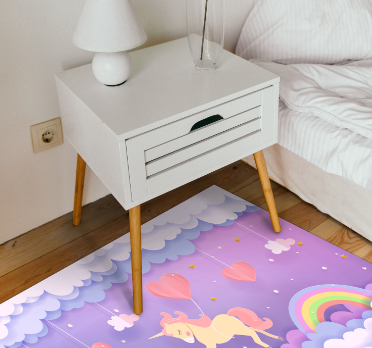 Eenhoorn fantasie scène vinyl tapijt baby - TenStickers