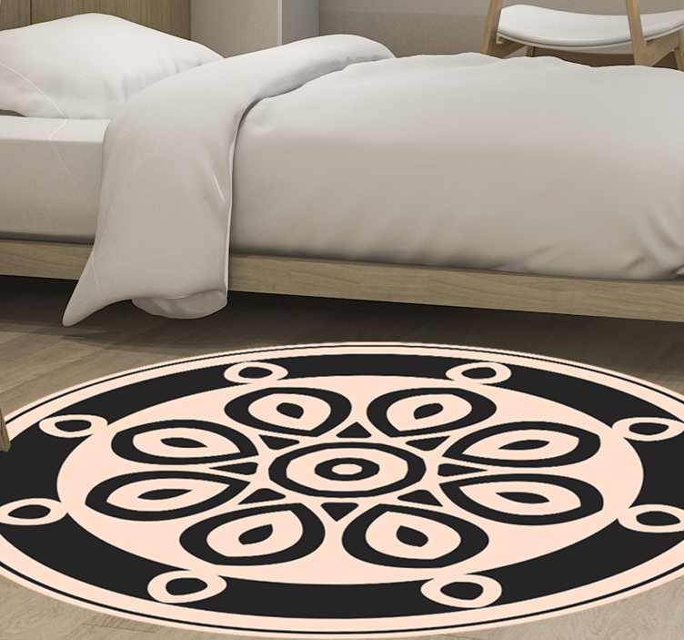 Elegant cirkelvormig motief vinyl tapijt mandala - TenStickers