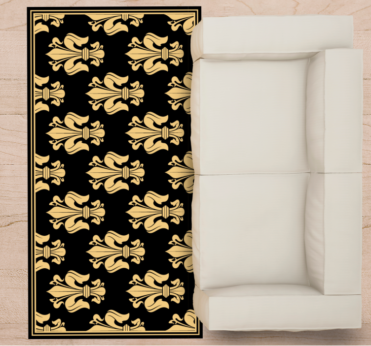 Elegant fleur-de-lis-patroon vinyl tapijt woonkamer - TenStickers