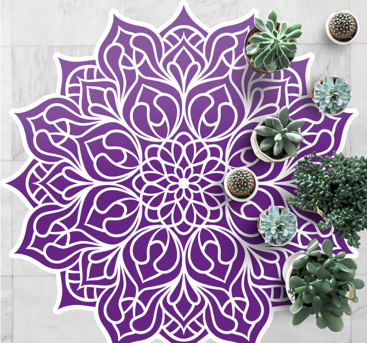 Elegant paars patroon vinyl tapijt mandala - TenStickers