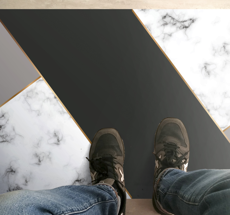 Elegante abstracte strepen marmeren vinyl tapijt - TenStickers