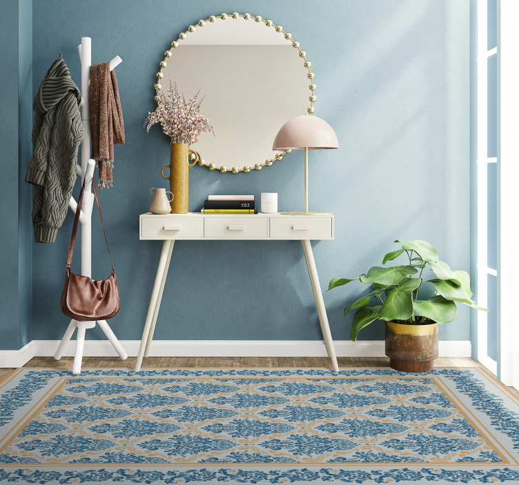 Elegante bloemenbarok Vinyl tapijt ontvangsthal - TenStickers