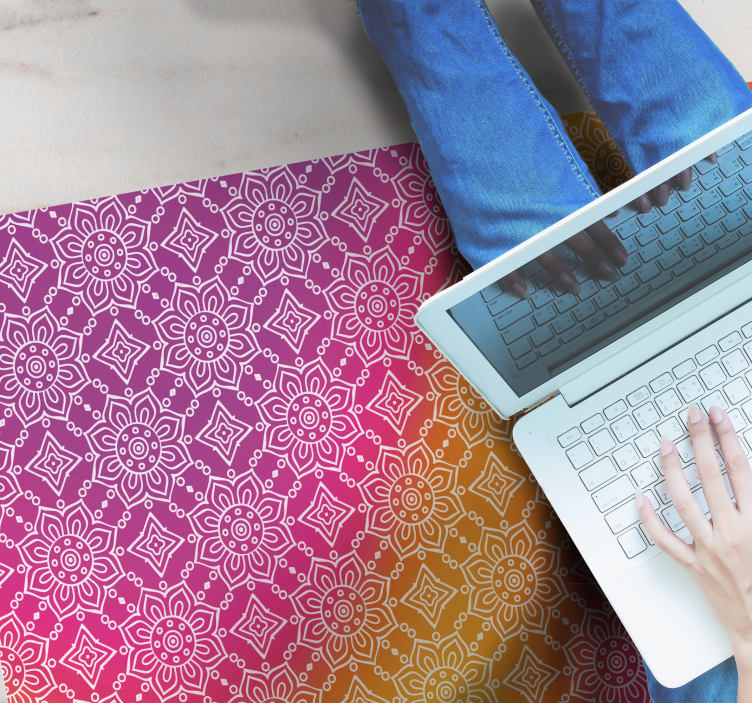 Elegante gradiënt vinyl tapijt mandala - TenStickers