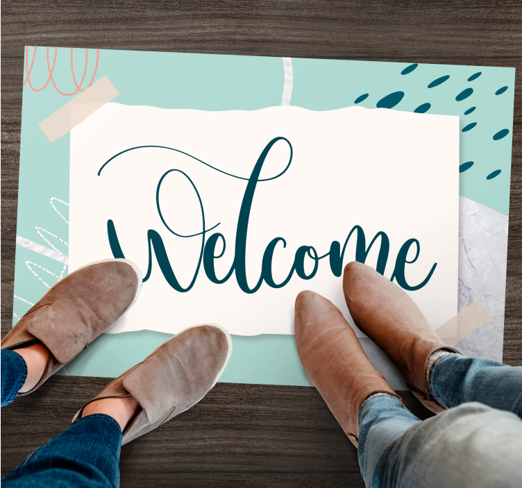 Elegante entreetekst vinyl tapijt zinnen en teksten - TenStickers