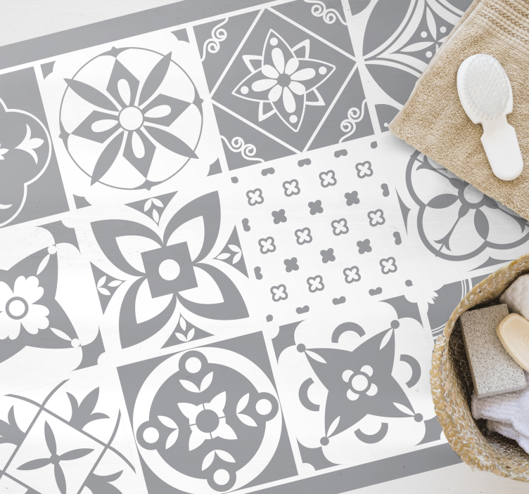 Grijs elegant vinyl tapijt tegels - TenStickers