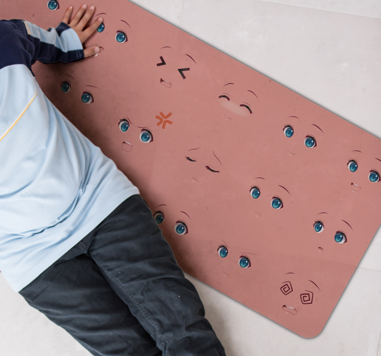 Emotionele gezichten activiteit vinyl tapijt kind - TenStickers