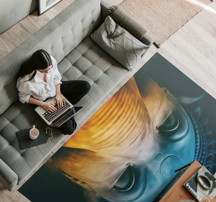 Etherische olifantengezichten vinyl tapijt etnisch - TenStickers