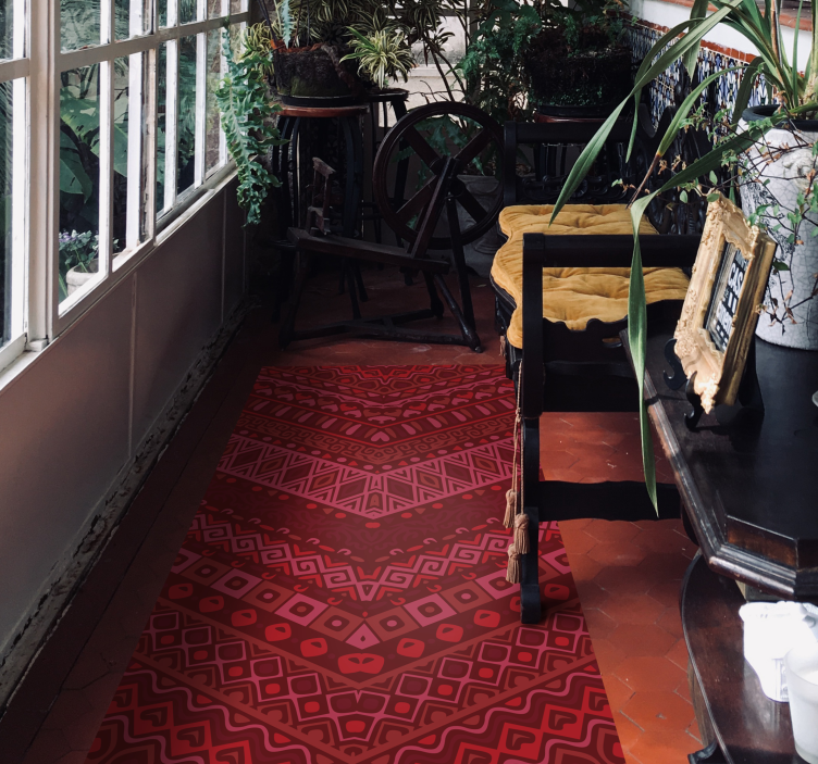 Etnisch motiefpad vinyl tapijt etnisch - TenStickers