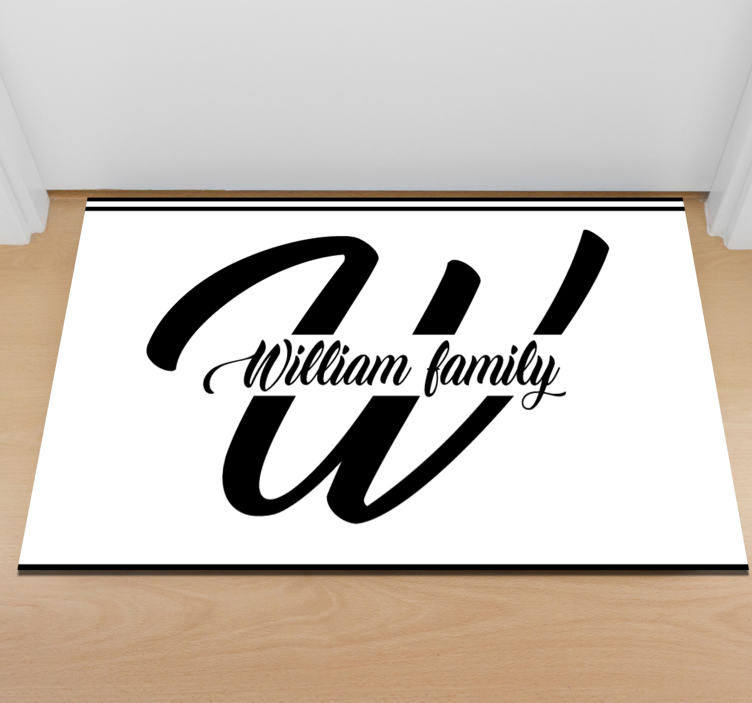 Familieletter en naam Vinyl tapijt ontvangsthal - TenStickers