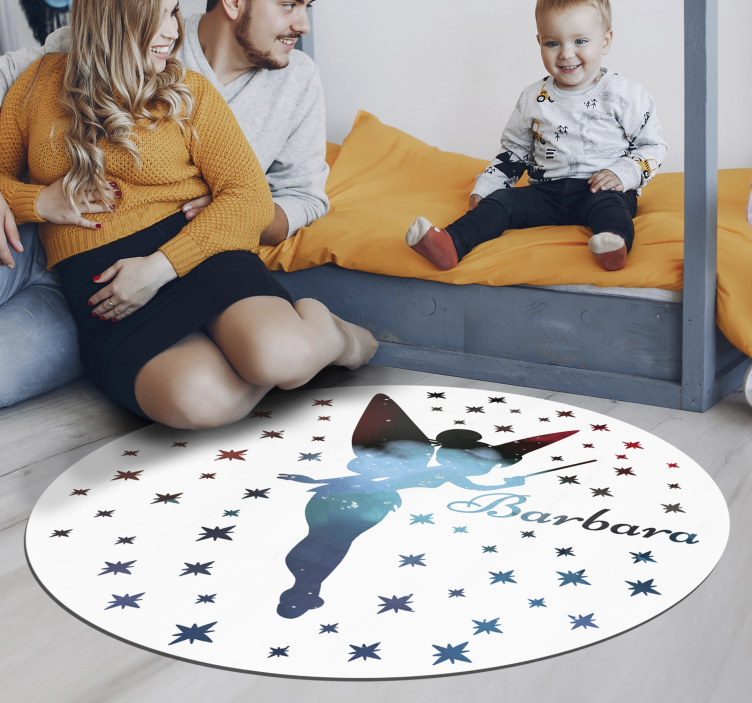 Fee Silhouet Vinyl tapijt met naam - TenStickers