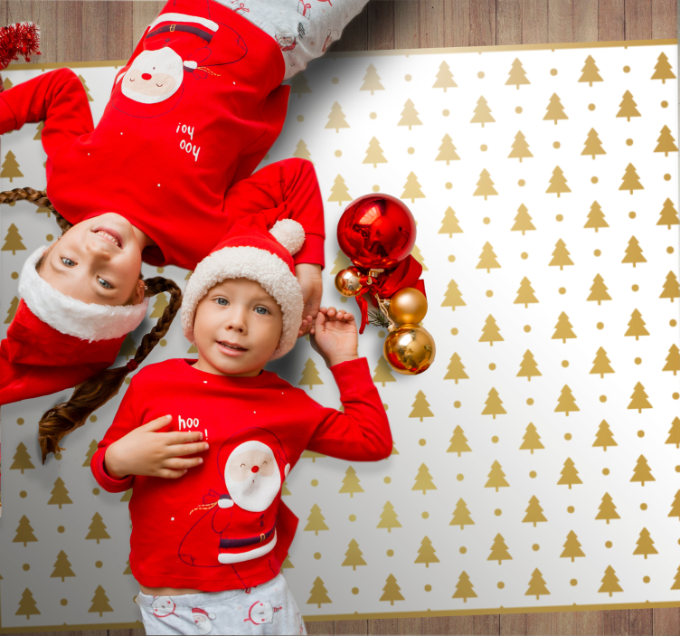 Feestelijk boompatroon vinyl tapijt kerstmis - TenStickers