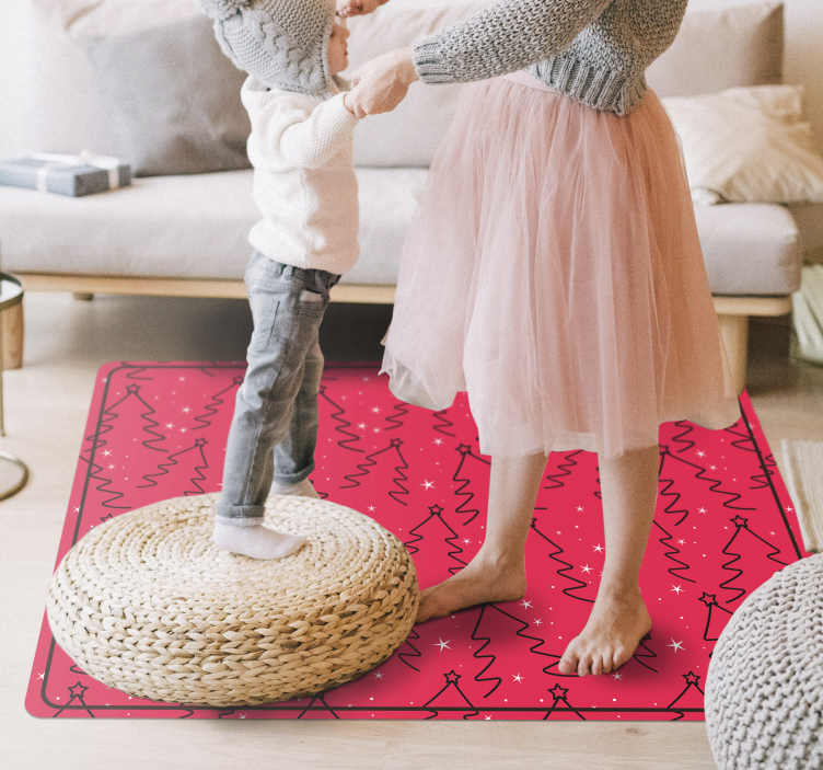 Feestelijk doodle patroon vinyl tapijt kerstmis - TenStickers